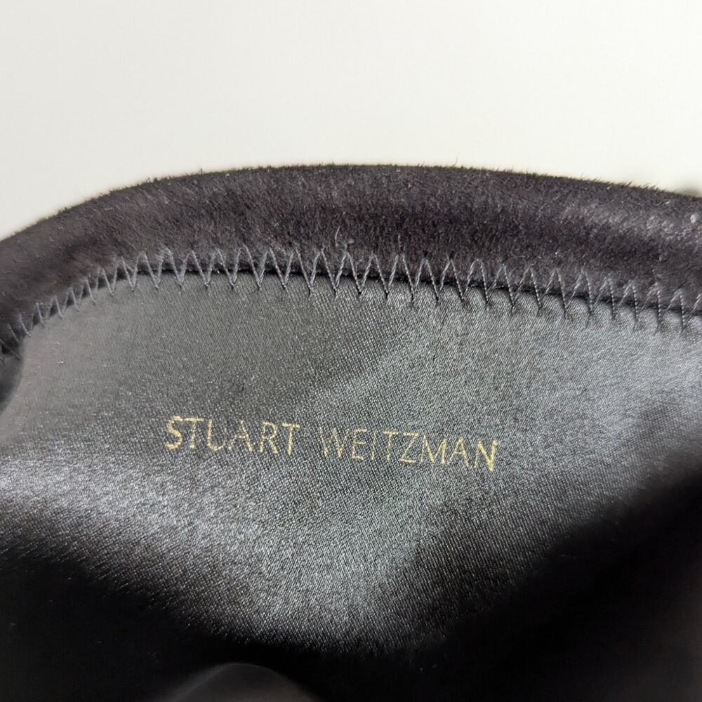 Stuart Weitzman Lowland Black Suede Over The Knee Boots Size 7.5 Womens Preowned - Picture 13 of 13